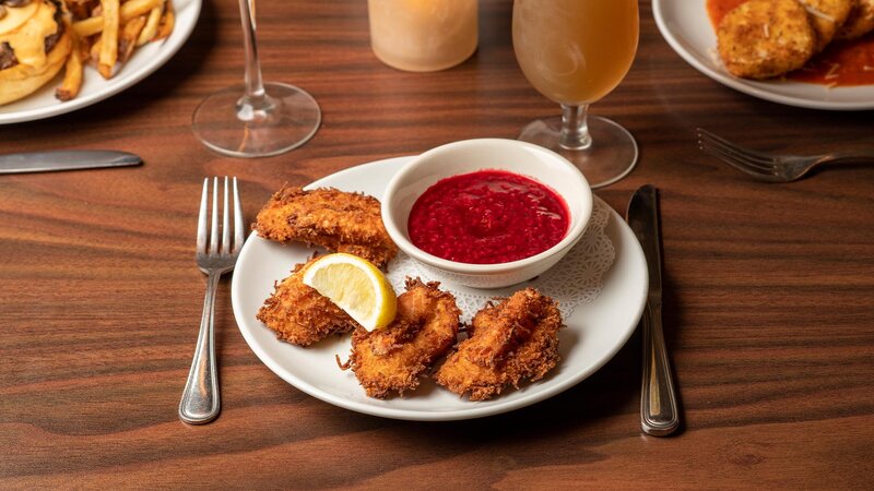 Coconut shrimp appetizer