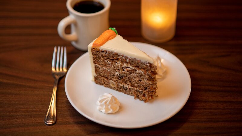 Carrot cake with whipped cream